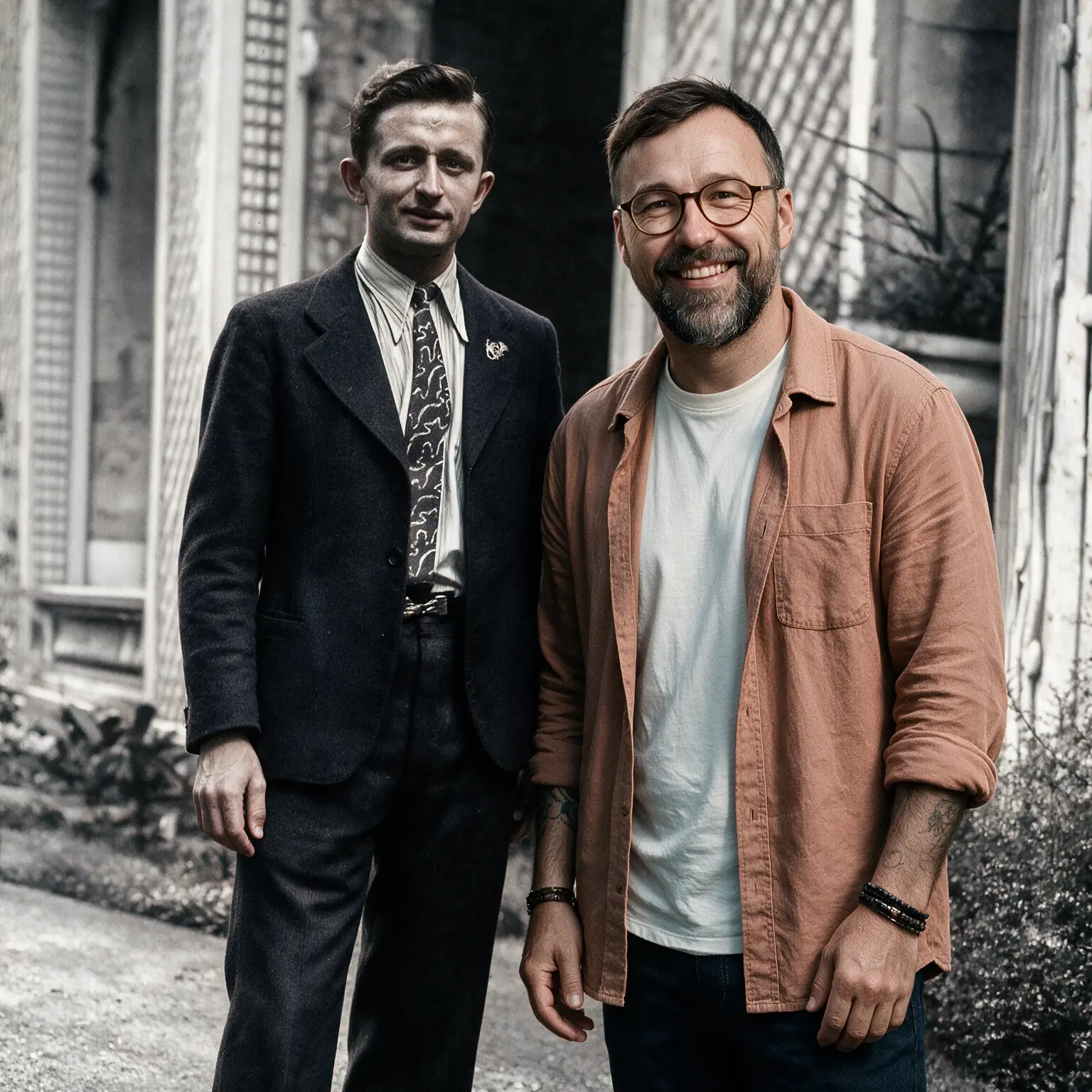 Albert et Cyril — photo générée par IA