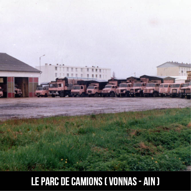 Le parc de camions à Vonnas dans l’Ain
